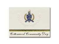 Signature Announcements Cottonwood Community Day (Pine Valley, CA) Graduation Announcements, Presidential style, Elite package of 25 with Gold & Blue Metallic Foil seal