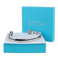 SISTO-X Elegant Super Strong Magnetic Bangle Chrome Finish by Sisto-X® Copper Bracelet 6 Magnets Health Rare Earth Ndfeb XL (190-225Mm)