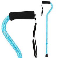 Pivit Offset Handle Fashion Cane | Stylus Blue | Soft Foam Handle & Wrist Strap | Polished Scratch-Resistant Anodized Aluminum | Lightweight Walking Stick Great Hiking Travel Companion For Men & Women