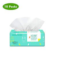Blusea Facial Tissues, Soft Paper Towels Extraction,Thickening Strong Water Absorption Eco-Friendly Recycled Paper, Home Use Virgin Wood Pulp, 10 Packs