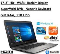 2017 Edition HP 17.3" HD+ (1600x900) High Performance WLED-Backlit Laptop PC, Intel Core i3-5005U, 6GB RAM, 1TB HDD, Windows 10, Silver