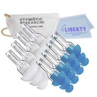 Etymotic Research ER20 Ear Plugs - Large and Standard Fit 4 Pair Bundle (Blue Color Standard Fit, White Color Large Fit) - High Fidelity Noise Reduction - Includes Carrying Case and Liberty Cloth