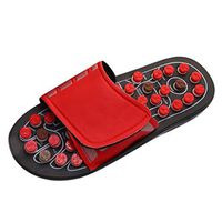 Foot Massager Slippers Reflexology Sandals Arch Pain Massage Adult Shoes Acupressure Health Shoe Gifts for Parents (US:10.5, Red)
