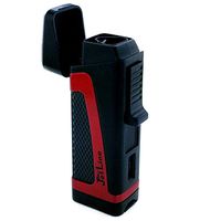 JetLine 49-330-GM Hurricane II Triple Flame Dual Action Cigar Lighter with Cigar Punch - Red