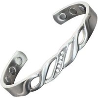 Holistic Magnets® Copper Bracelet for Arthritis Women Pain Relief Tendonitis Joint Wrist (Tarnish-Free) Solid Copper Bangle with CZ Gemstones (LDP)-Lady Diamante (L: Wrist 7.7-8.75 inch)