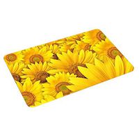 Super1798 Sunflower Printed Bathroom Non-slip Water Absorption Flannel Door Mat Floor Carpet Decor- 2