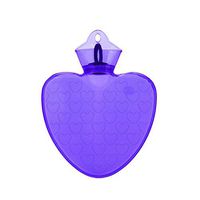 ZHAO YING Colorful Transparent Heart-Shaped PVC Hot Water Bottle, Winter Cold-Proof Measures, Explosion-Proof Water-Filled Hand Warmers (Color : Purple)
