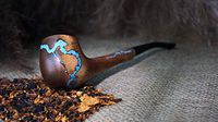 SherlockPipe Handmade pear Wood Tobacco Smoking Pipe Inlay Gemstone Turquoise