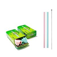 CARBASIS Silicone Reusable Drinking Straws with Case Made from 100% Food-Grade BPA-Free Silicone for Big Tumblers Flexible Straws for Child and Adult (2 Pieces with 1 Soft Cleaning Brush)