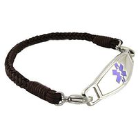 Braided Medical Alert ID Bracelet - Custom Engraving Included -Fun, Modern & Casual - Espresso