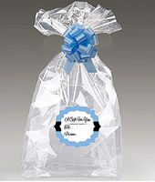 Light Blue 2Pack Designer Cello Bags/Tags/Bows Cellophane Jumbo Gift Basket Packaging Bags Flat 30" x 40"