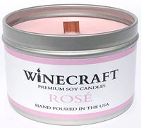 WOODEN WICK Aromatherapy Candle - Wine Scented Soy Wax (Rosé)