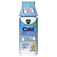 Vicks Children's Cold Multi-Symptom Relief from Cough, Sore Throat, Fever, 6 fl oz - Free of Artificial Dyes and Flavors