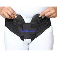 Healthnode(TM) Inguinal Hernia Belt for Men Post Surgery Hernia Pain Relief Truss Brace for Double/Single Inguinal Superior Comfort & Adjustable Pressure 2 Removable Foam Pads (Black, Small)
