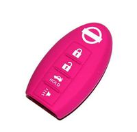 Nissan Pink Silicone Protecting Key Car Case Cover Fob Holder for Teana Sylphy Almera Altima Murano Fairlady Maxima Mica 4 Buttons Single Pack