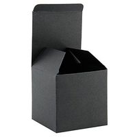 RUSPEPA Recycled Cardboard Gift Boxes - Small Square Gift Boxes with Lids for Party and Crafts - 3"X3"X3" - 20 Pack - Black