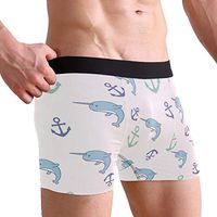 Anchor and Narwhal Men's Sexy Boxer Briefs Stretch Bulge Pouch Underpants Underwear