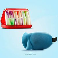 6 Pairs Soft Foam Earplugs Noise Cancelling Reusable Ear Plugs for Sleeping, Concerts, Jam Sessions, Nightclubs and Loud Events with Earplug Case (with Blue Sleeping Mask)