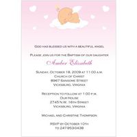 Cloud Nine Girl I Baptism Invitations Christening Invitations - Set of 20