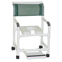 MJM International 122-3TW-SSDE-SF Wide Shower Chair with Soft Seat and Slide Out Footrest, 375 oz Capacity, 40.5" Height x 26" Width x 27" Depth, Royal Blue/Forest Green/Mauve