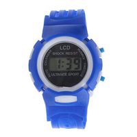 NXDA Boys Girls Students Time Sport Electronic Digital LCD Wrist Sport Watch (Blue)