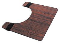 Essential Medical Supply Deluxe Rosewood Tray with Raised Lip and Straps for Wheelchairs and Home Chairs