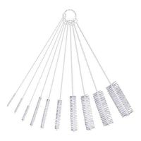 Cleaning Brush for Drinking Straws, Glasses, Keyboards, Jewelry Cleaning, Pipe Cleaner Bong Cleaner Glass Tube Stainless Steel Nylon Brush 10pcs/Set (White)