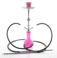 Hookah 20" Pink 2 hose shisha nargila bar narguile nargile glass vase pro pipes