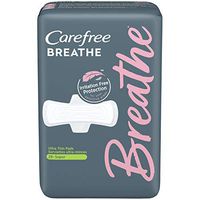 Carefree Breathe Ultra Thin Super Pads with Wings, Irritation-Free Protection, 28 Count