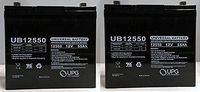Universal Power Group Battery Pride Jazzy 600,1115,1121 PS-12550 22NF 12V AGM 55AH - 2 Pack