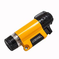 LUBINSKI Windproof Lighter Gas Lighter Cigarette Lighter Torch Lighter Single Flame Refillable Inflatable Cigar Lighter Black Friday Deal (Yellow)