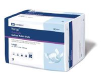 Covidien 75363101 Incontinent Brief Wings Resealable Tabs Large Disposable Night-time Absorbency 67034 Box Of 18