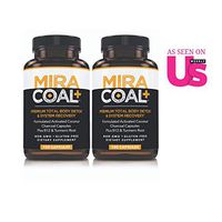 Miracoal Activated Charcoal Capsules for Detox, Weight Loss, Inflammation & Boosted Energy (200 Capsules) | Made with Organic Coconut Charcoal, Turmeric Root and Vitamin B12 | Vegan and Gluten Free