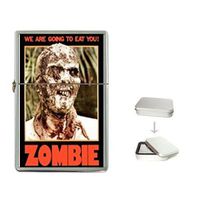 New Product ZOMBIE WE ARE GOING TO EAT YOU! Lucio Fulci Killer Flip Top Cigarette Lighter + free Case Box