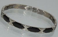 Beautiful Titanium Power Energy Magnet Therapy Bracelet with Hematite Stone (Link Removal Tool Included)- 105BR