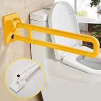 LLF Anti-Skid Flip Up Toilet Grab Bar, Folding Handicap Grab Bars, Wall Mount Bathroom Support Safety Rail for Elderly Disabled (Color : Yellow, Size : 6011cm)