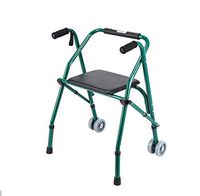 LSY@ Elderly Fold Walker with Seat Plate Old Man Four Feet Crutch Stroke Rehabilitation Walker Walker