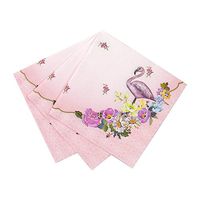 Talking Tables Truly Flamingo 8" Floral Paper Cocktail Napkins for a Birthday or Flamingo Party, Pink (20 Pack)