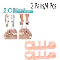 2019 Upgrade Version Premium Gel Toe Separators, Straighteners & Spacers Hammer Toe Bunion Corrector Toe Stretcher for Men and Women for Pedicure Yoga Running (2 Pair/4Pcs)