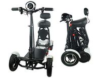 Foldable Lightweight Heavy Duty Lithium Battery Electric Power Wheelchair Multi Terrain Easy Travel (White)