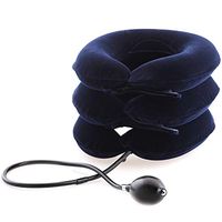 Neck Cervical Traction Collar Device For Neck Shoulder Back Head Pain Relief Inflatable Spine Alignment Pillow, Relief Chronic Neck Shoulder Back Pain Spine Dark Blue,Thanksgiving, Halloween, Christma