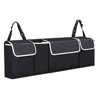 MSlongzc Organizer Box Storage Containers Storage Bins Cubes Organizer with Dividers Foldable Large Capacity Universal Auto Car Trunk Organizer Rear Back Seat Storage Bag Black