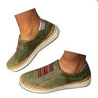Veodhekai Womens Flat Shoes Hollow-Out Round Toe Slip On Shoes Flast Sneakers Breathable Green