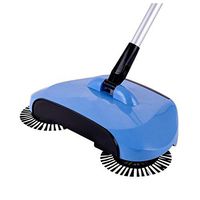 Manual Sweeping Machine, InKach 360 Rotary Floor Dust Sweeper for Home Hand Push Automatic Magic Brooms (Blue)