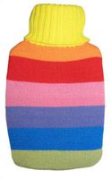 Warm Tradition Rainbow Stripes Knit Hot Water Bottle Cover- Cover ONLY