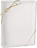 10 White Shirt and Apparel Boxes with 10 Ribbon Bow Stretch Loops (Gold) by SF