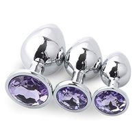 WENWING 3 Pcs Metal Rhinestone Round Shaped Base Amal Plug Shower Enema B'ut.t Pùg Pocket Massager Trainer Sxx Toys for Women Men