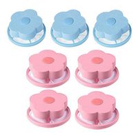 Maikouhai 7Pcs Filter Bag,Mesh Filter Hair Removal Floating Lint Mesh Bag 7Pcs Filter Bag Washing Clean - 3Blue+4Pink(8x8cm)