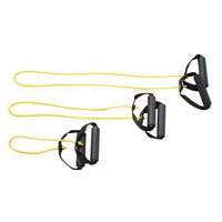 CanDo Exercise Tubing with Handles Full Body Set, Yellow, 18/36/48 Inch