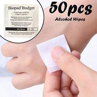 75% Alcohol Disinfectant Cotton Slices, Sterile Alcohol Prep Pads Gauze Pads Individually Wrapped Swap Pad Wet Wipe for Outdoor Skin Cleaning Care, 6.5x3 cm，Alcohol Prep Pads (50PCS)